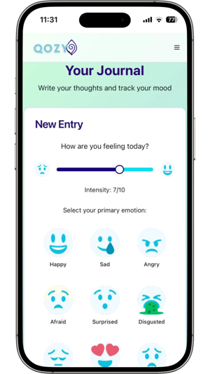 Mockup Qozy app - Create Joy. Live Qozy